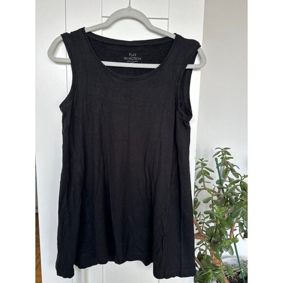 FLAX 'In Motion' Women's Black Sleeveless Top Tunic, Size Small, EUC - Picture 1 of 4